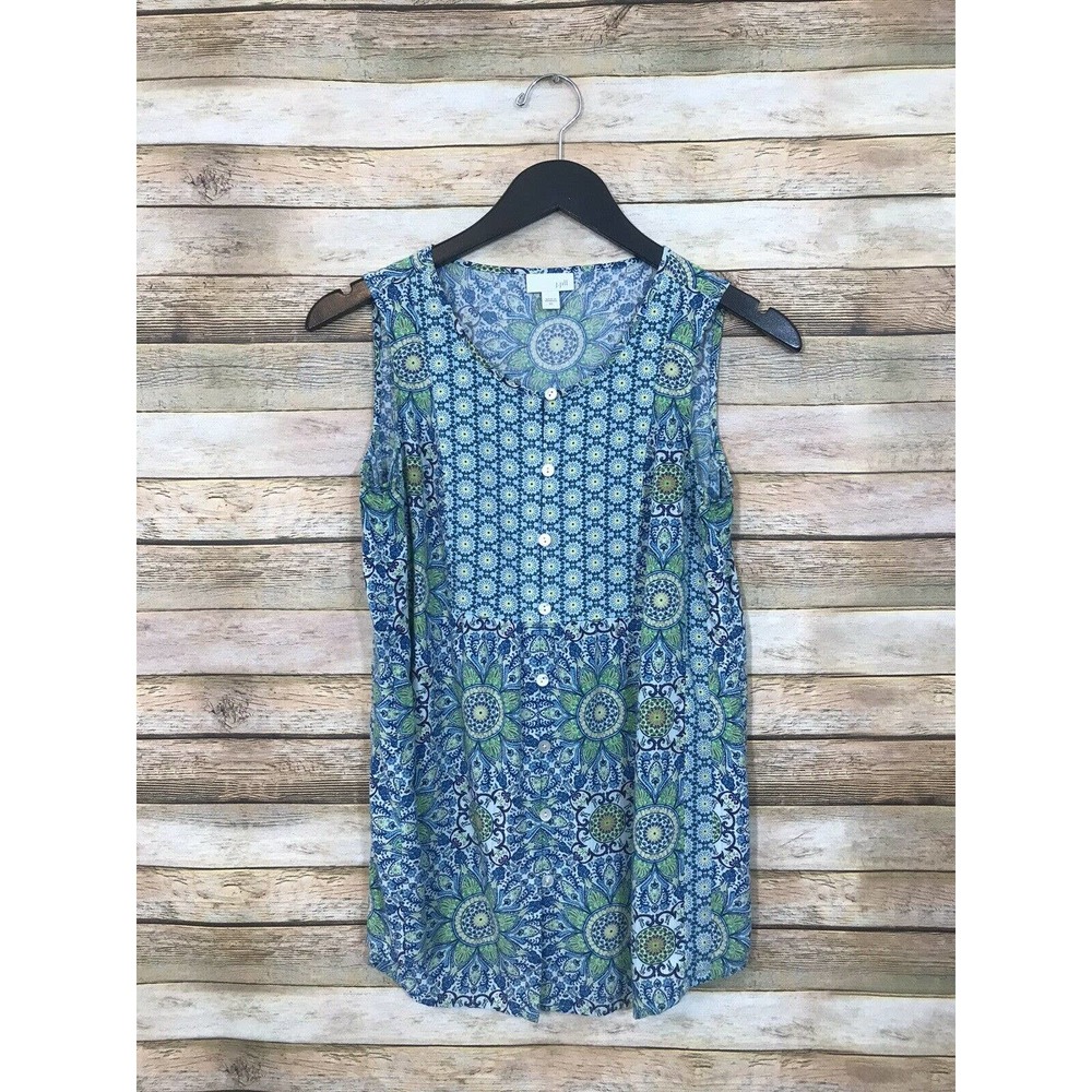 J Jill Sleeveless Floral Tunic Sleeveless Blouse